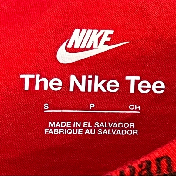 NIKE Legacy AOP T-Shirt Red Black Yellow Kids Size Small - Picture 3 of 4